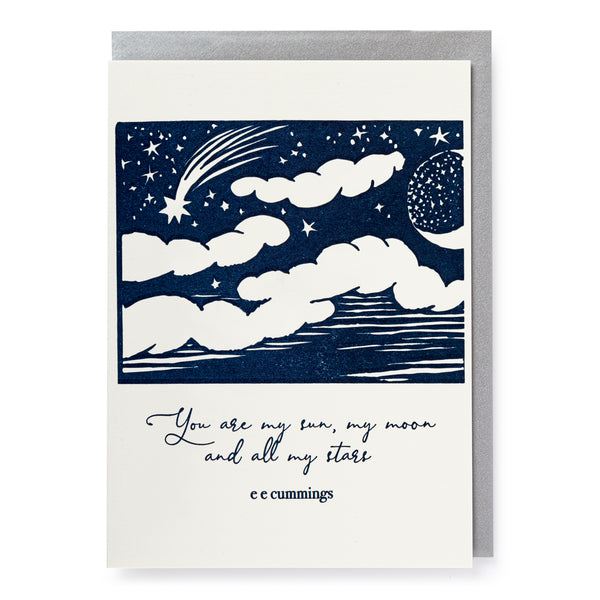 Archivist Sun, Moon and Stars Greetings Card