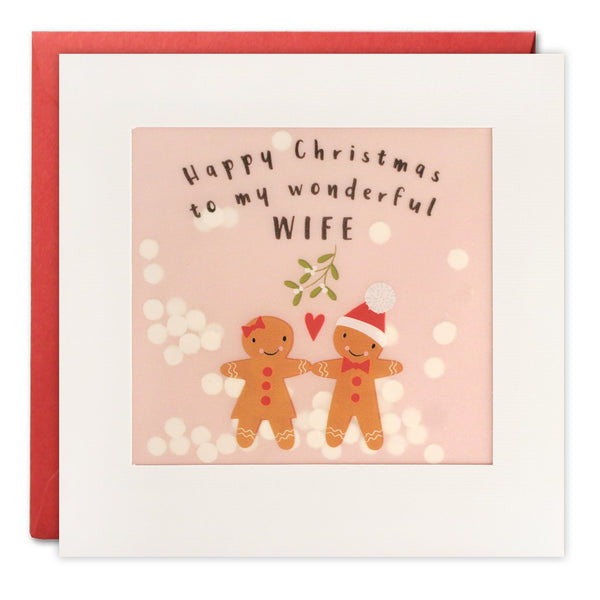 James Ellis Wife Gingerbread Christmas Paper Shakies Card