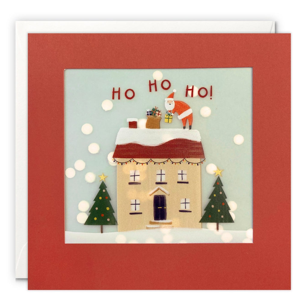 James Ellis Santa on Roof Christmas Paper Shakies Card