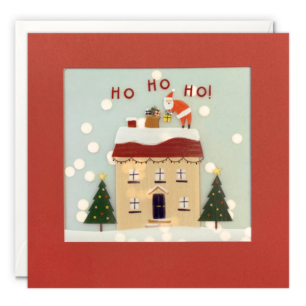 James Ellis Santa on Roof Christmas Paper Shakies Card
