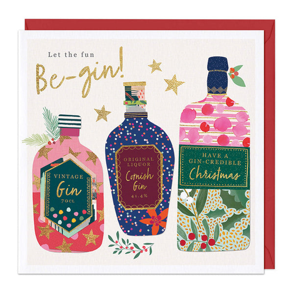 Whistlefish Let The Fun Be-Gin Christmas Card