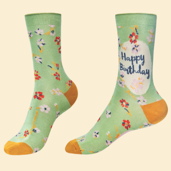 Powder Happy Birthday Ankle Socks - Sage