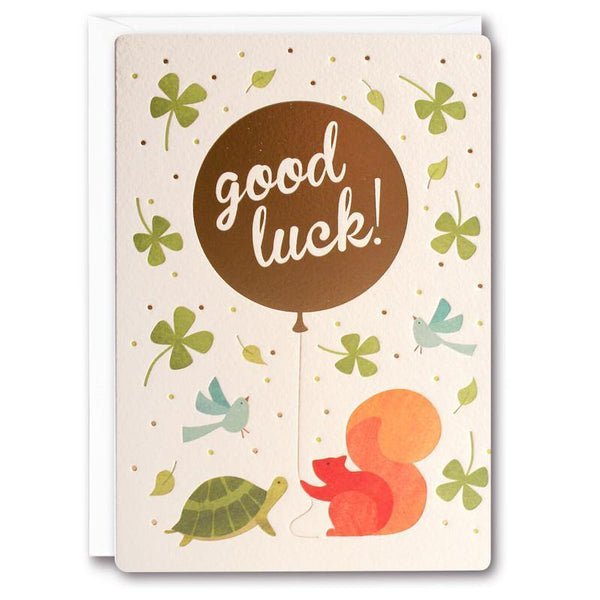 T2415 - Good Luck Balloons and Animals Card - Mrs Best Paper Co.