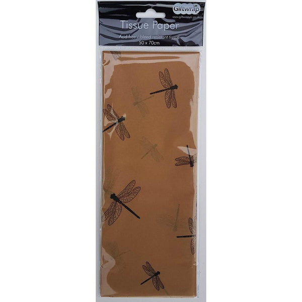 Dragonfly Brown Tissue Paper