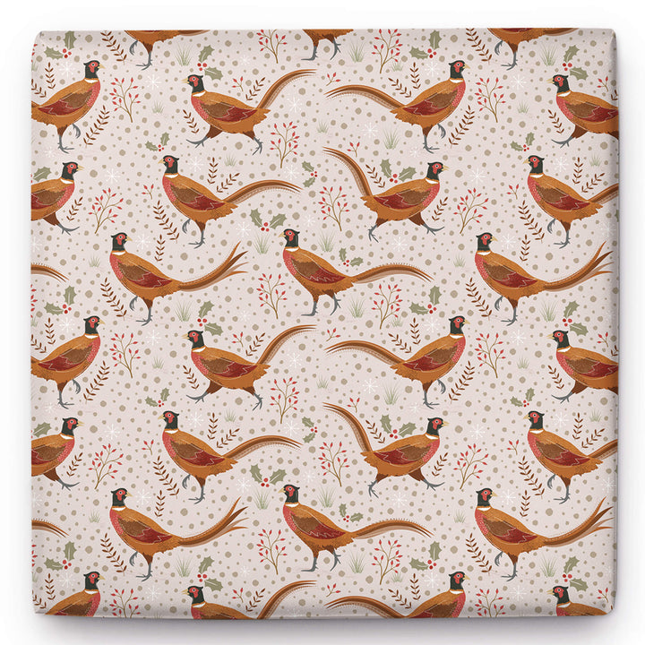 Whistlefish Strutting Pheasant Christmas Wrapping Paper