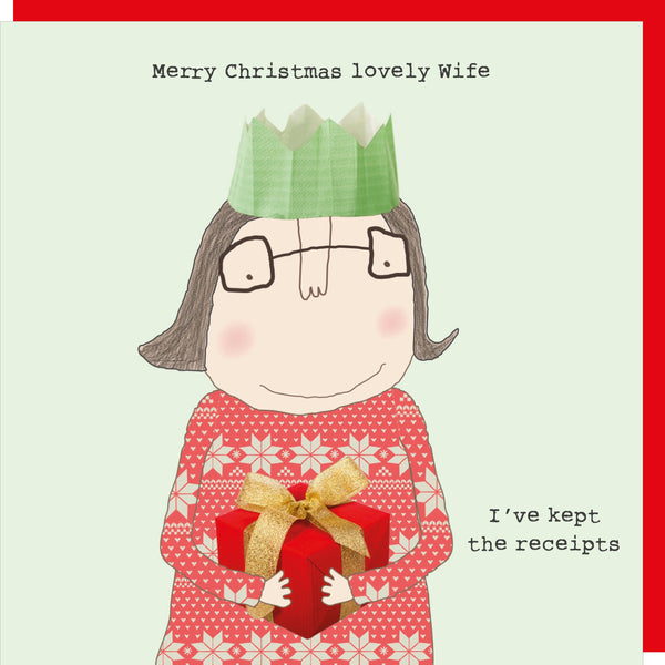 Rosie Made A Thing Wife Receipts Christmas Card