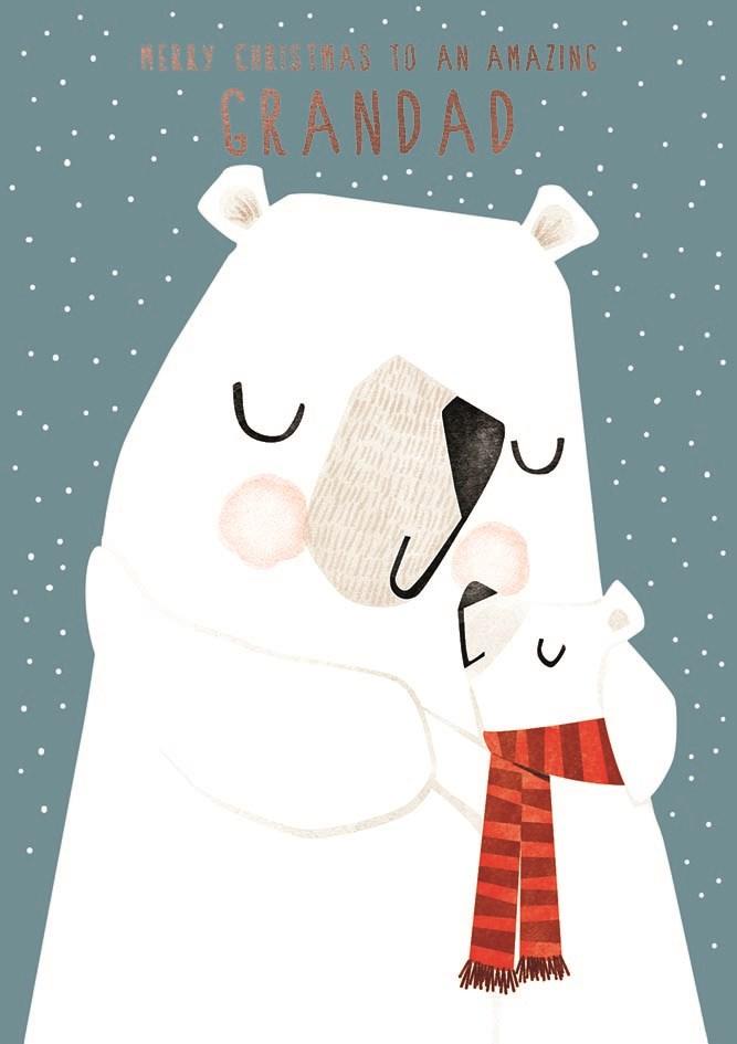 The Art File Grandad Polar Bear Christmas Card
