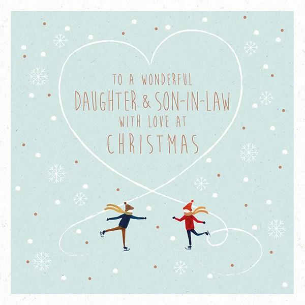 The Art File Daughter and Son In Law Skaters Christmas Card
