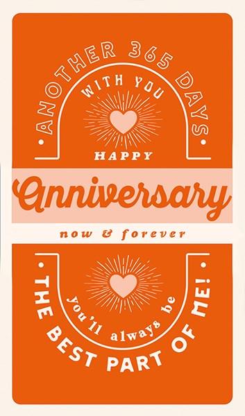 The Art File Happy Anniversary Now & Forever Greetings Card