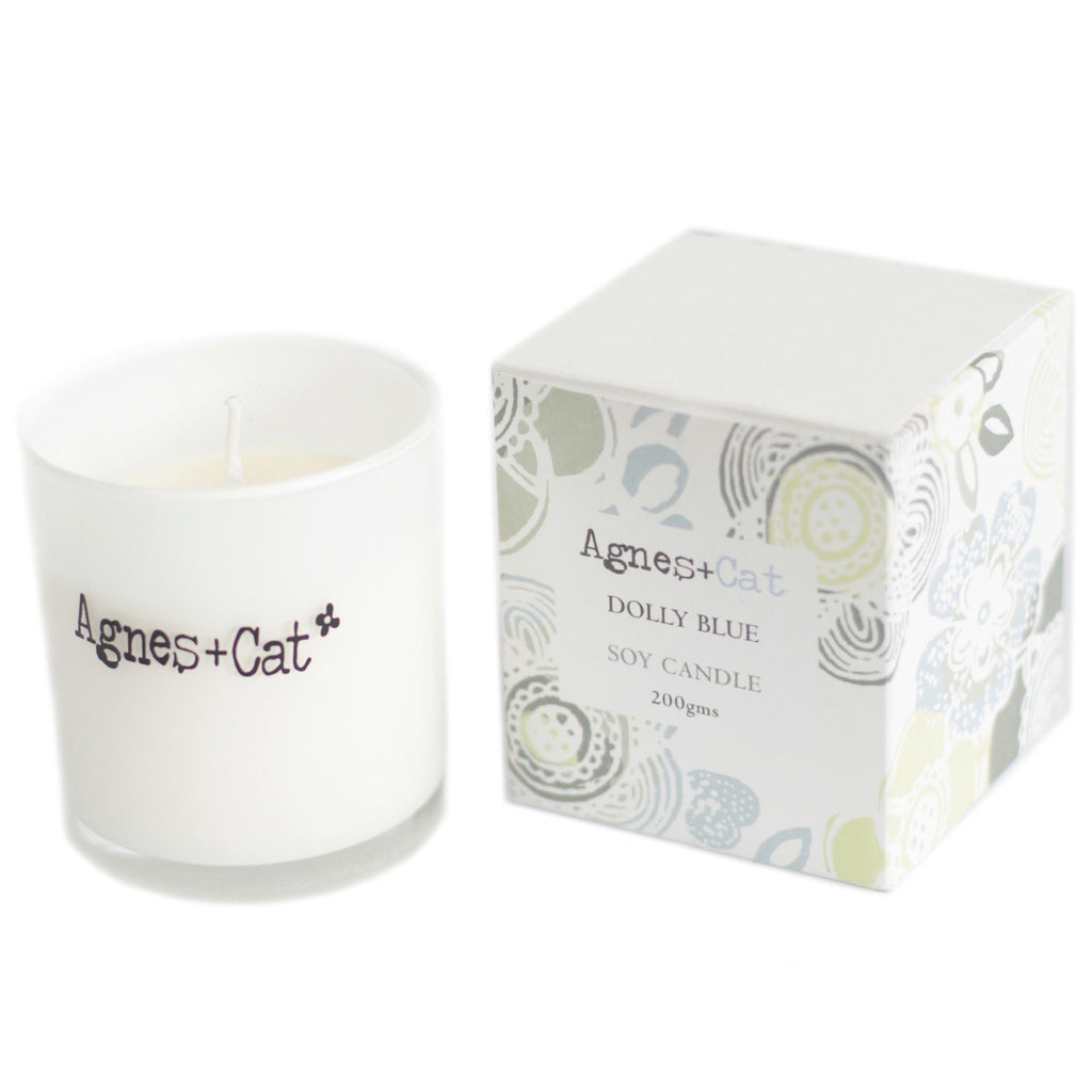 Dolly Blue Votive Soy Candle 200g - Mrs Best Paper Co.