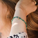 Lisa Angel Malachite & Aqua Semi-Precious Stone Bracelet with Sun Charm