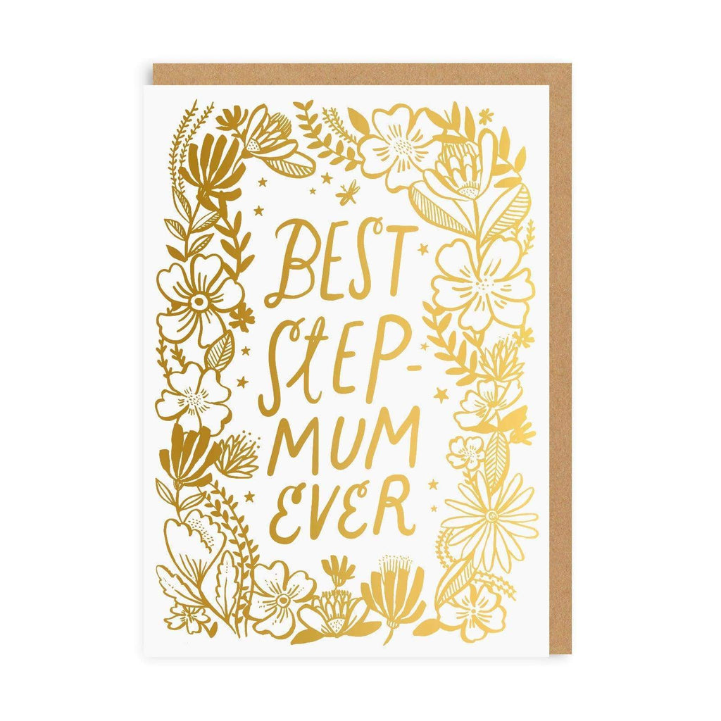 Ohh Deer Best Step Mum Wreath Greeting Card