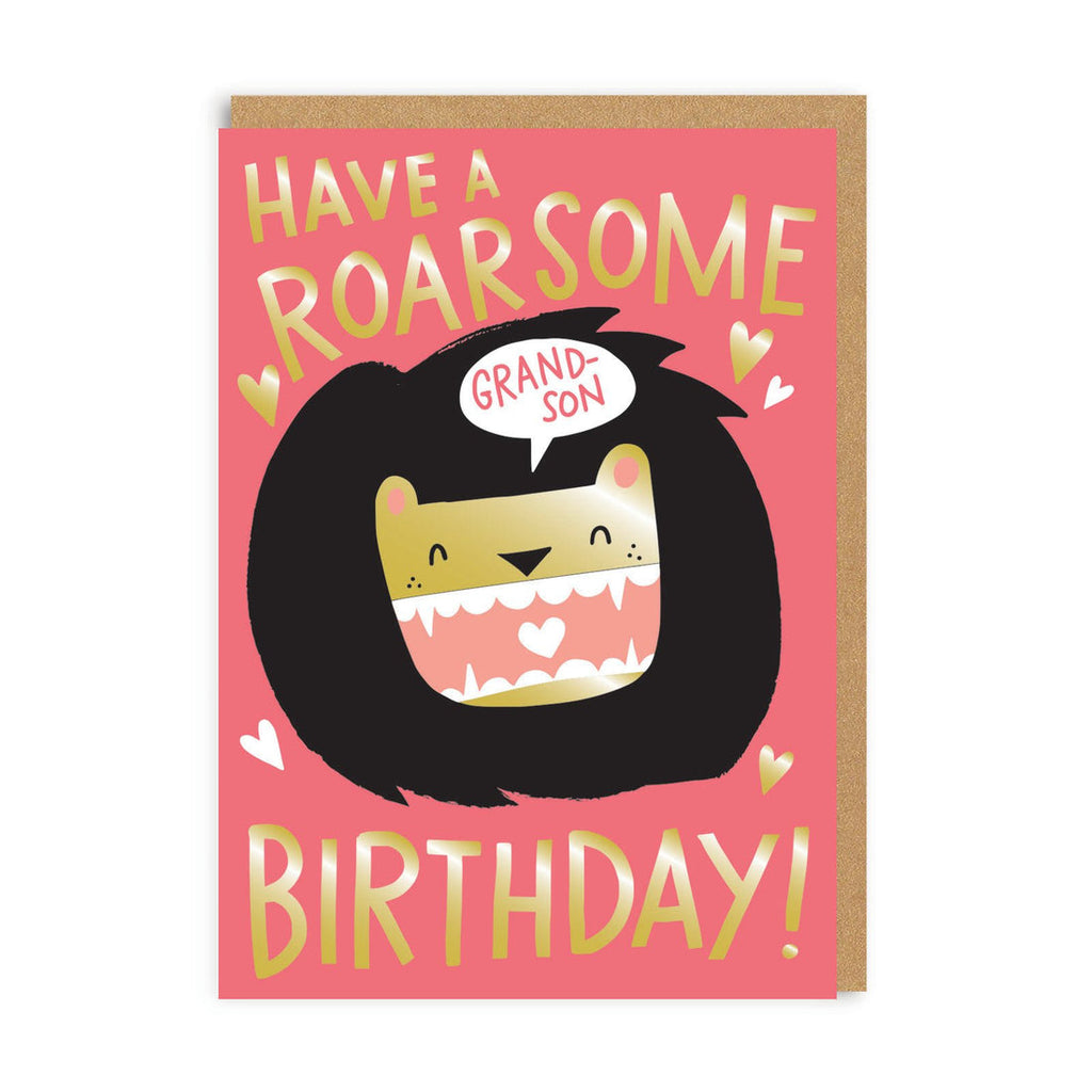 Ohh Deer Roarsome Birthday Grandson Greeting Card