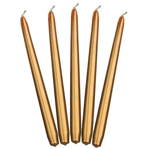 Ancient Wisdom Pack of 5 Taper Candles - Gold