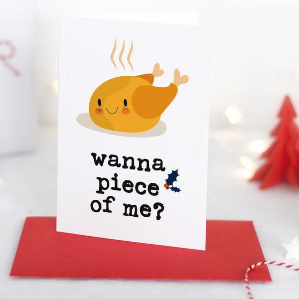 Wanna Piece of Me - Funny Christmas Turkey Card