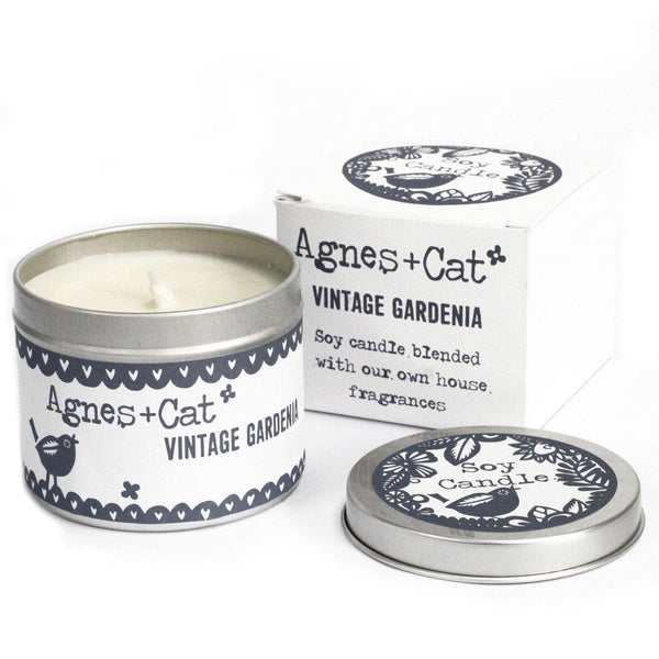 200ml Soy Wax Tin Candle - Vintage Gardenia - Mrs Best Paper Co.