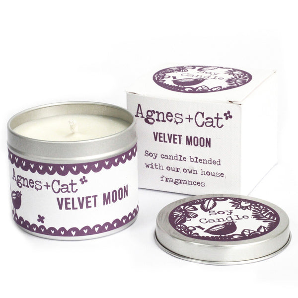 Agnes + Cat 200ml Soy Wax Tin Candle - Velvet Moon