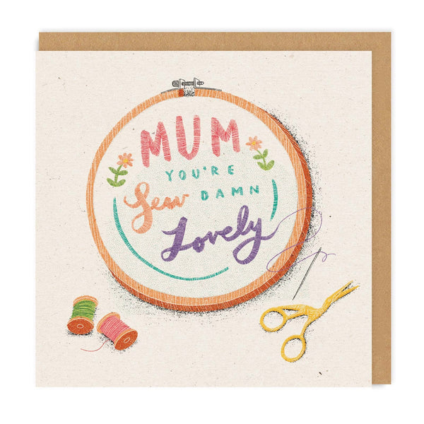 Ohh Deer Mum, Sew Damn Lovely Square Greeting Card