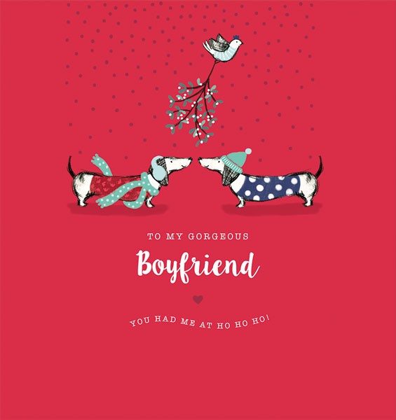 The Art File Boyfriend Sausage Dogs Christmas Card