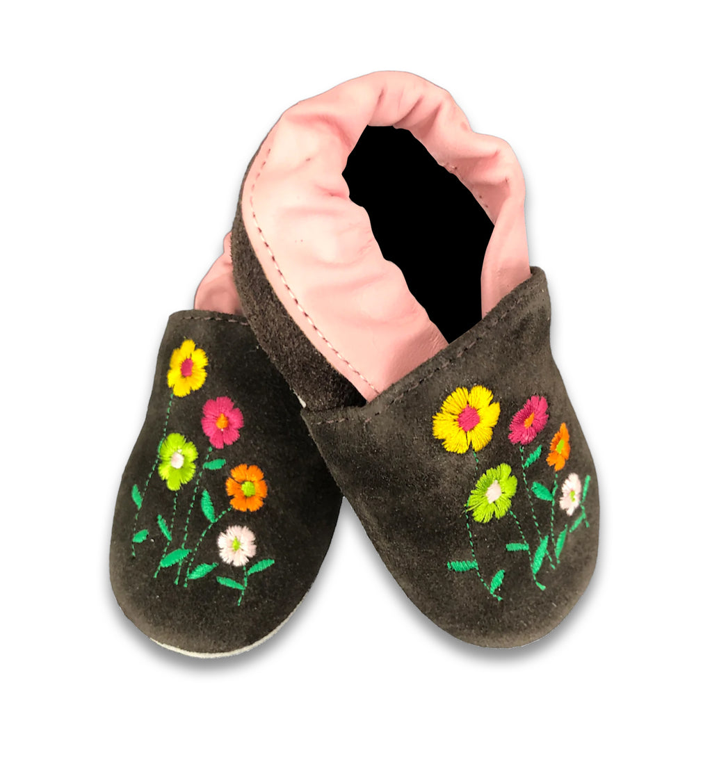 Soft Suede Baby Shoes Flower Field 0-6 Months