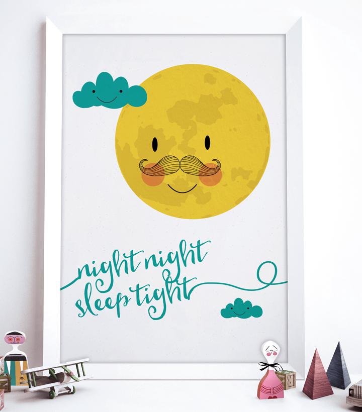Mrs Best Paper Co Night Night Sleep Tight Print