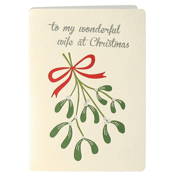 RTR2203 - Mistletoe Wife Christmas Retro Card - Mrs Best Paper Co.