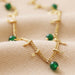 Lisa Angel Semi-Precious Stone Green Beaded Droplet Necklace in Gold